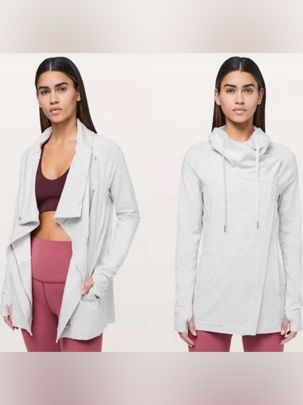 🩶 Lululemon Coast Asymmetrical Wrap Jacket Size 4 Athleisure 🤍